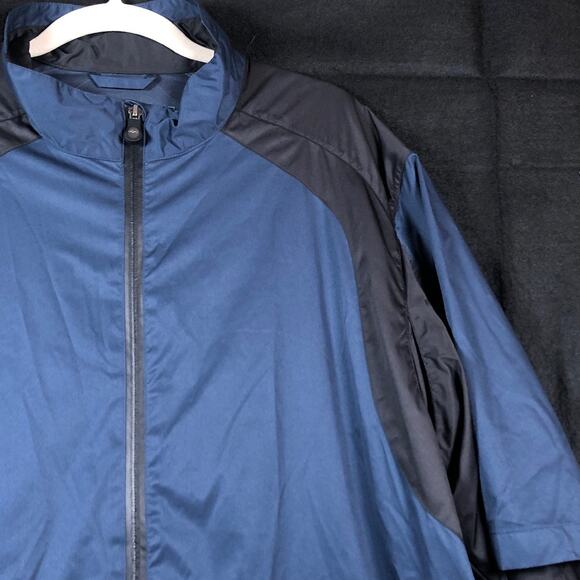 Greg Norman Mens Jacket Blue Black Full Zip Epic 1/2 Sleeve Golf Rain Large - Picture 4 of 12